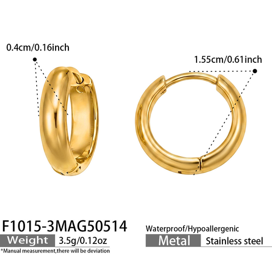 Stainless 18K Genuine Gold Ring Ear Buckle