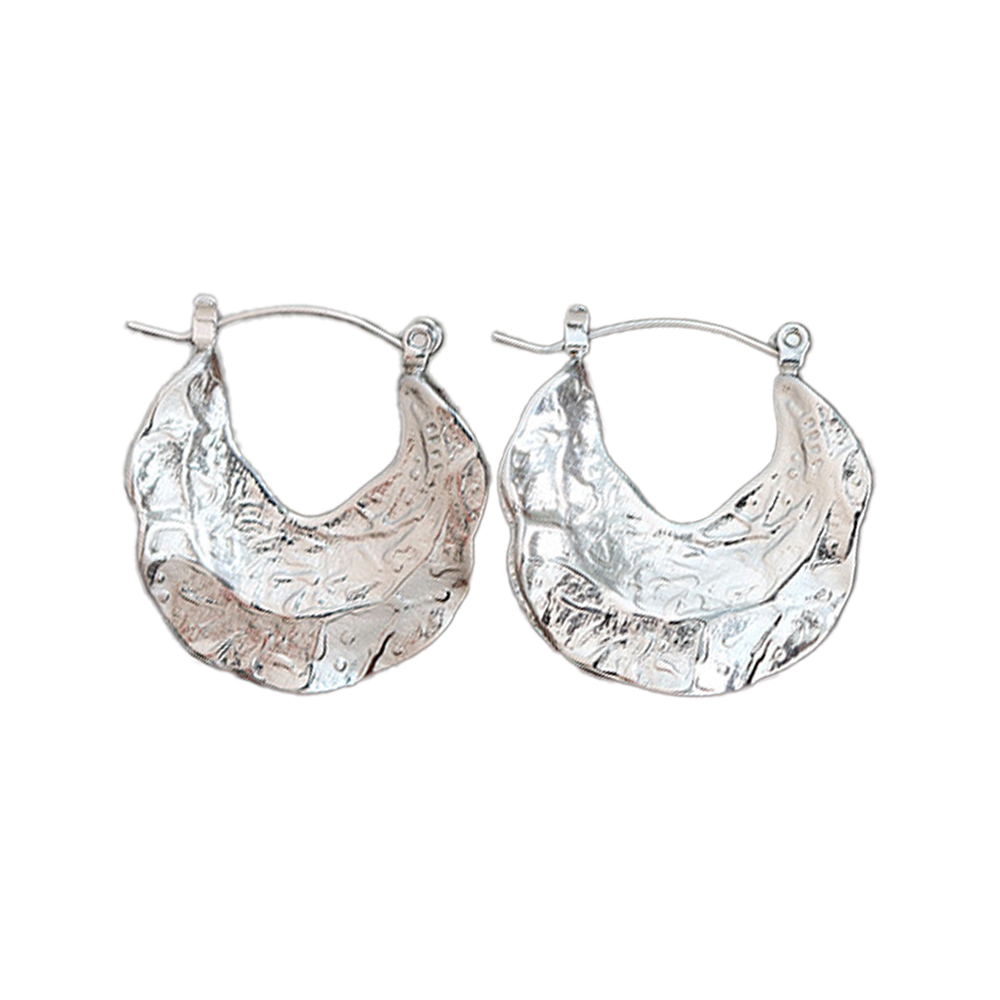 Irregular Hammer Pattern Necklace Earring Set