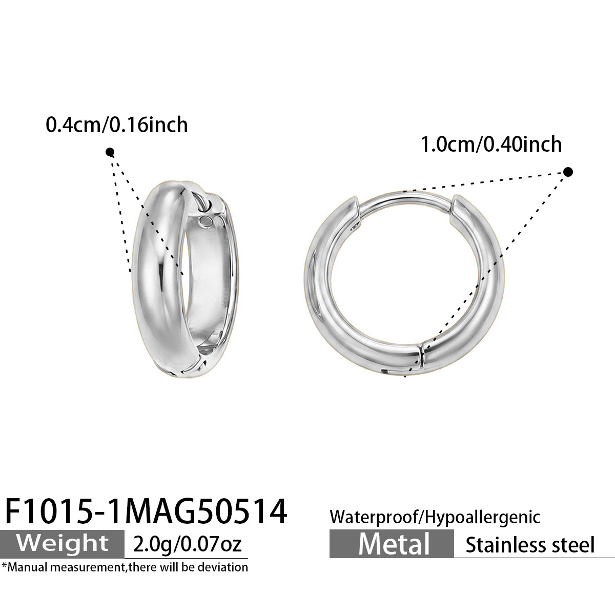 Stainless 18K Genuine Gold Ring Ear Buckle