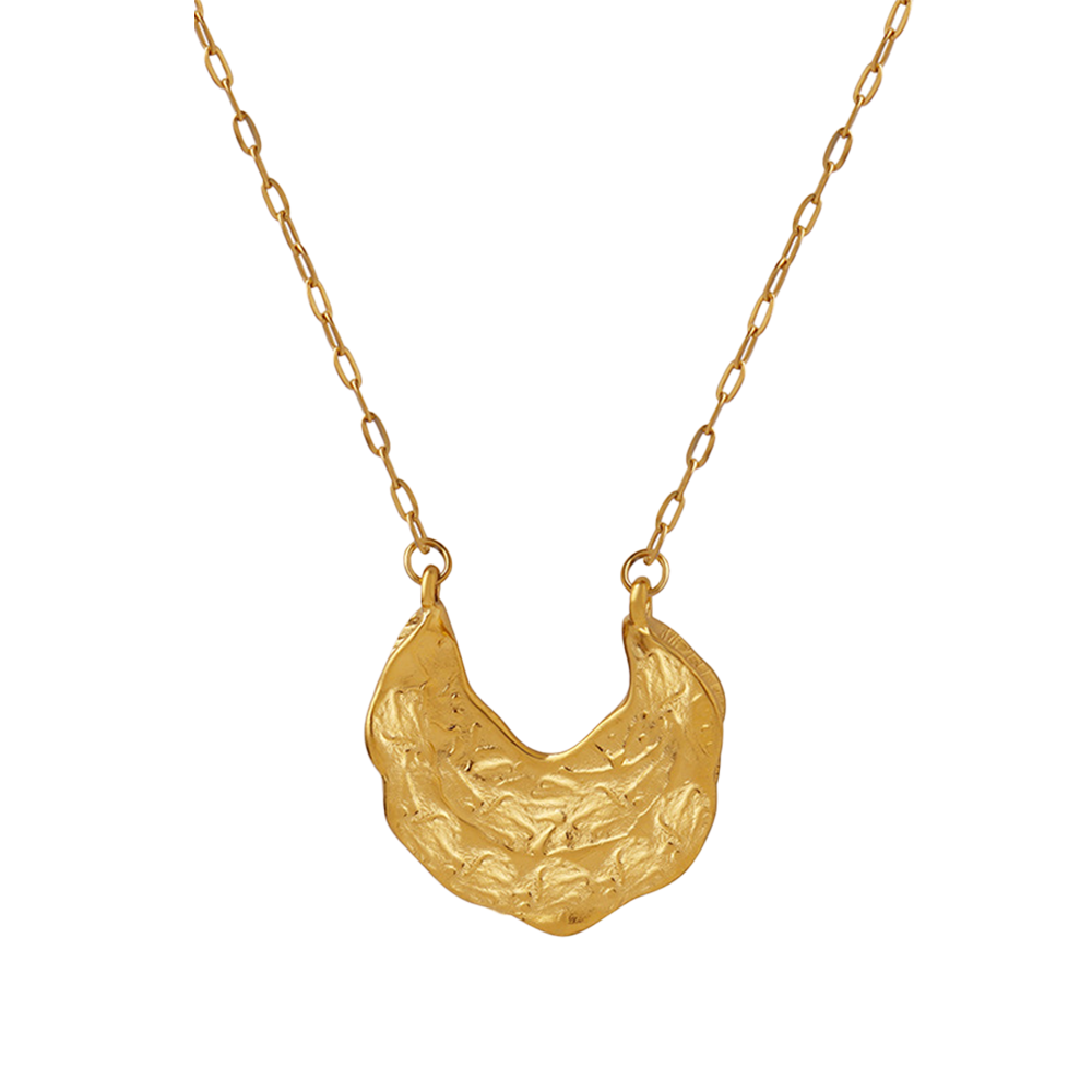 Irregular Hammer Pattern Necklace Earring Set