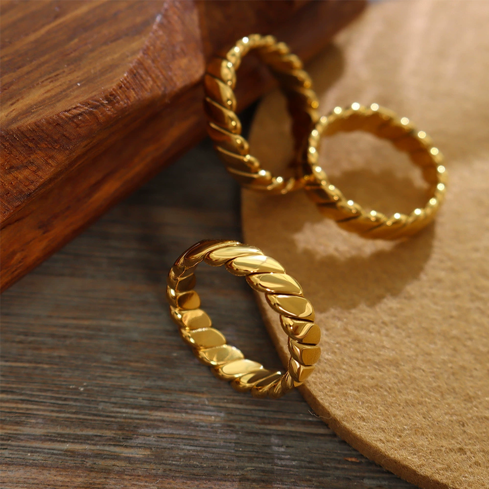 18K Gold-Plated Geometric Stainless Steel Ring
