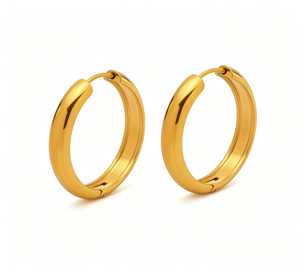 Stainless 18K Genuine Gold Ring Ear Buckle