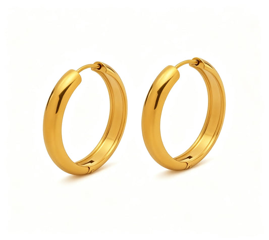 Stainless 18K Genuine Gold Ring Ear Buckle