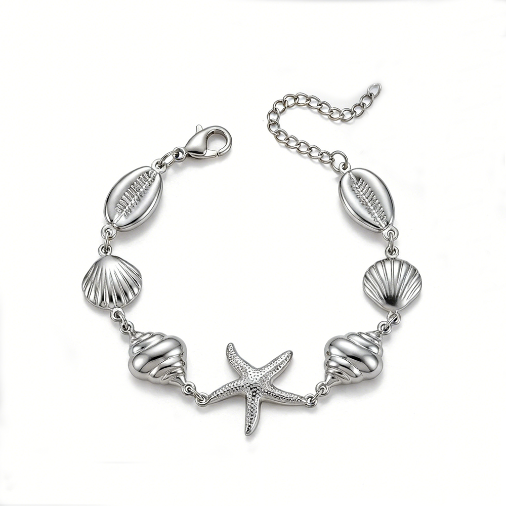 Stainless Steel Starfish Shell Beach Bracelet