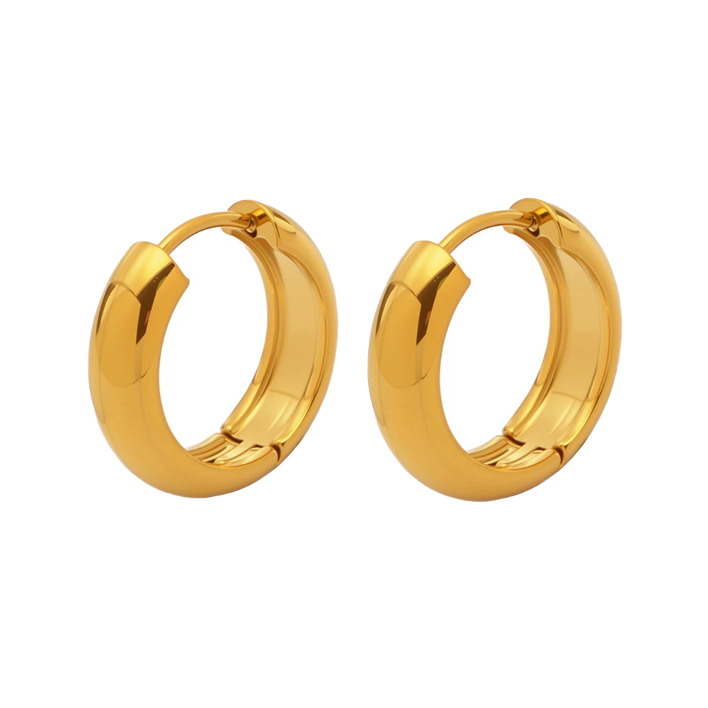 Ohrring aus rostfreiem Stahl mit 18 Karat Echtgoldbeschichtung