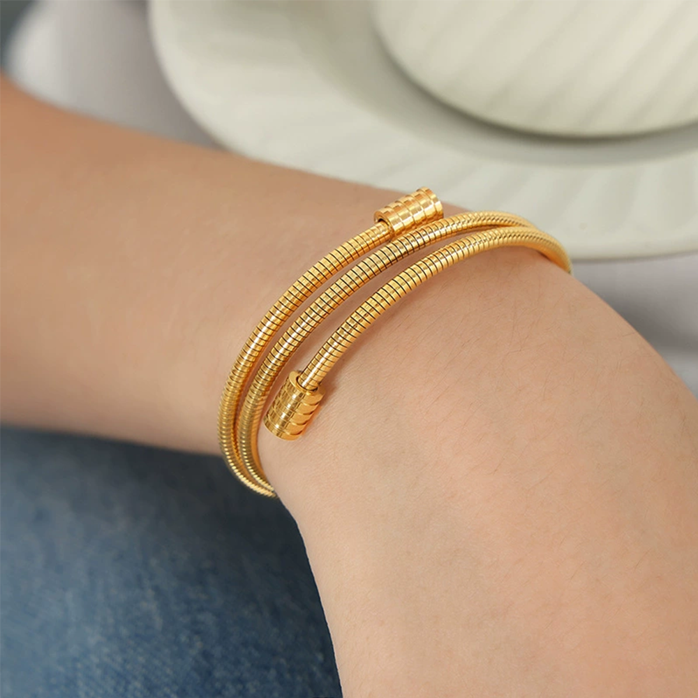 Gold Snake Chain Layered Bracelet