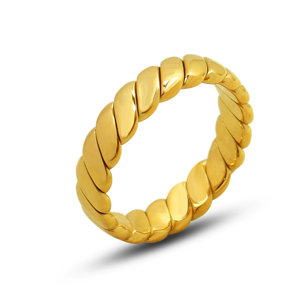 18K Gold-Plated Geometric Stainless Steel Ring