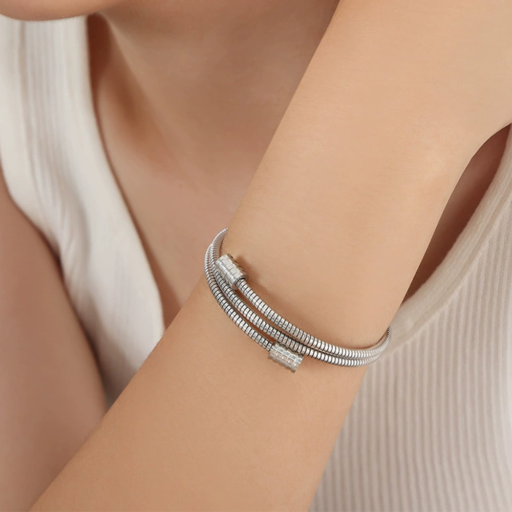 Gold Snake Chain Layered Bracelet