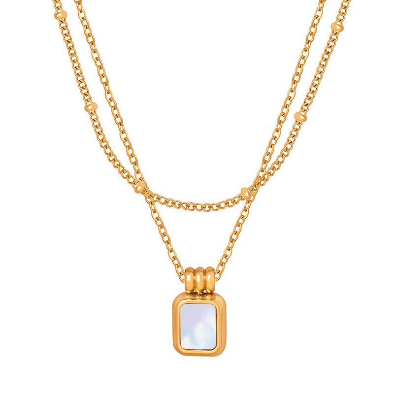 18K Gold White Shell Necklace