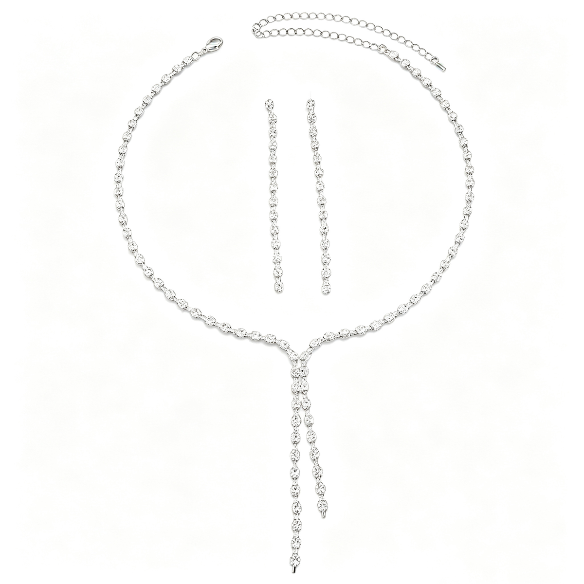 Long Tassel Necklace Earrings Set